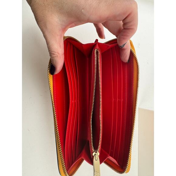 Christian Louboutin Yellow Multicolor Calfskin Panettone Spiked Zip Wallet - Picture 3 of 6